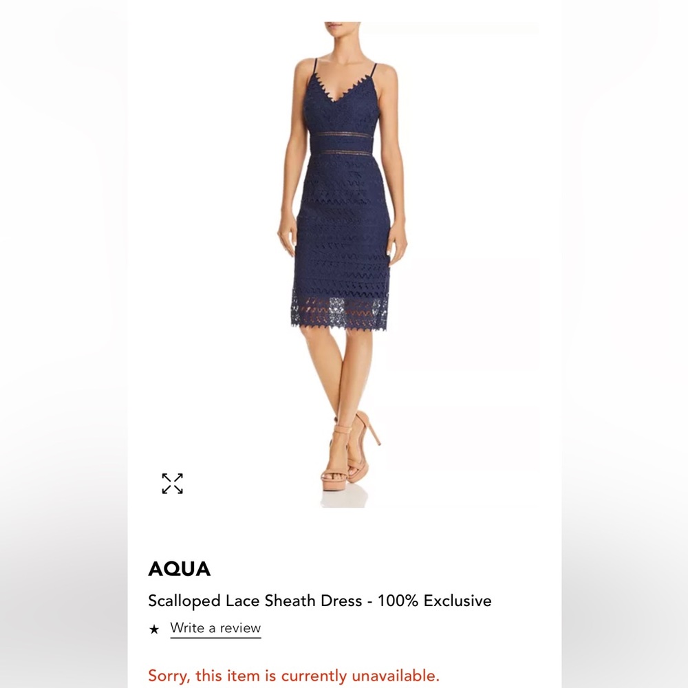 Aqua brand size S Scalloped Lace Sheath Dress